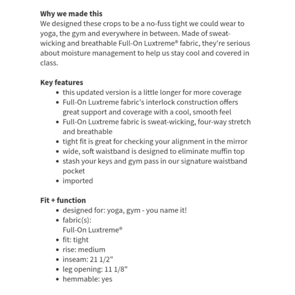 LULULEMON Wunder Under Crop II *Full-On Luxtreme - Picture 12 of 12